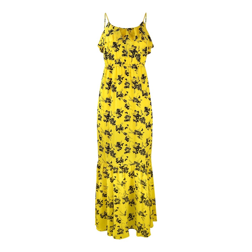 SOLD MICHAEL KORS NWT floral print A-line Maxi dress with Ruffle overlay